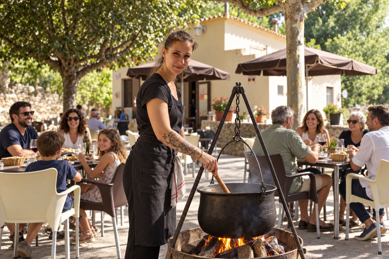 Cocina al aire libre en Bar Santuario
